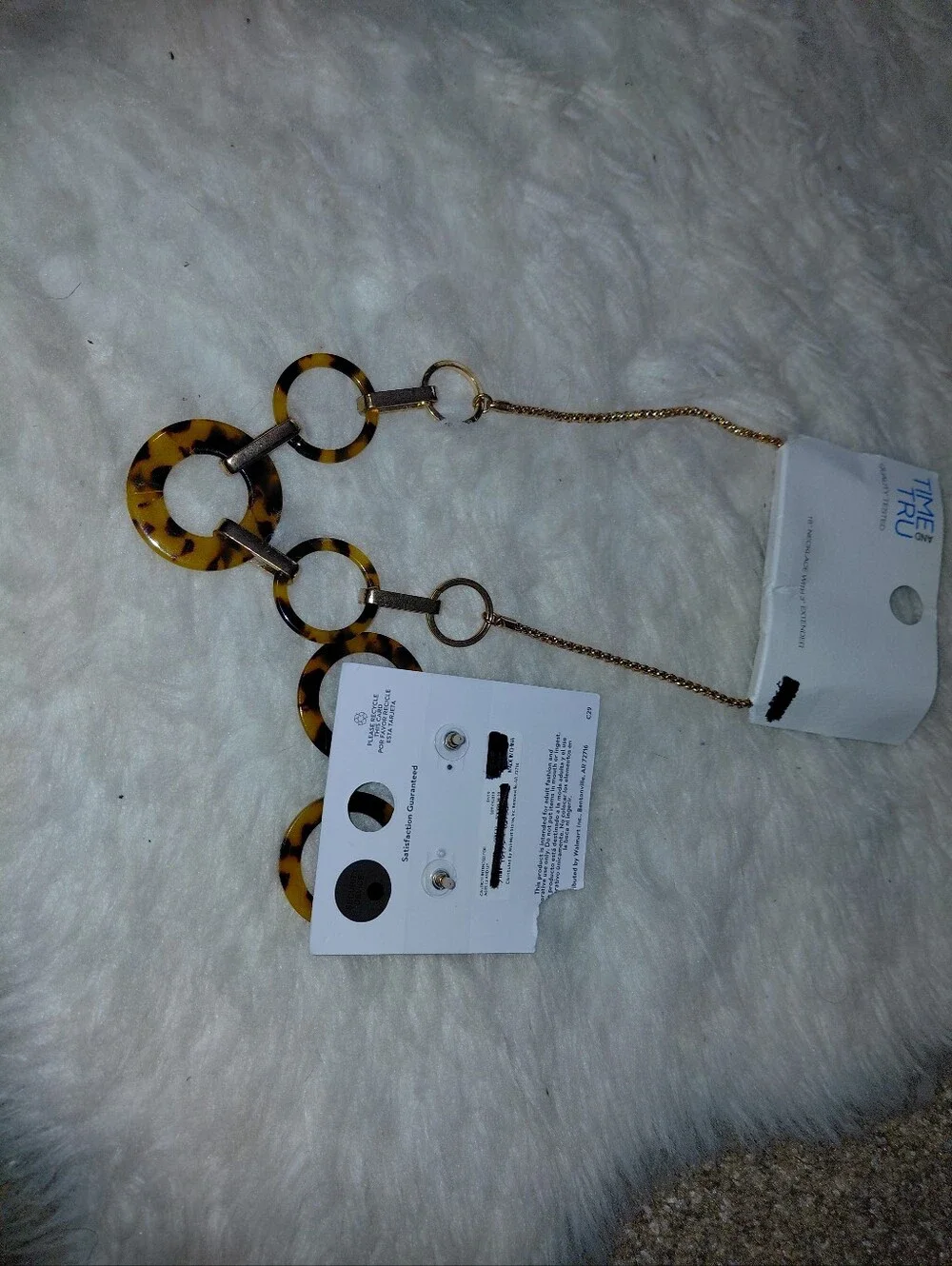 Time and Tru Tortoiseshell Ring Necklace & Earring Set - Gold Accents